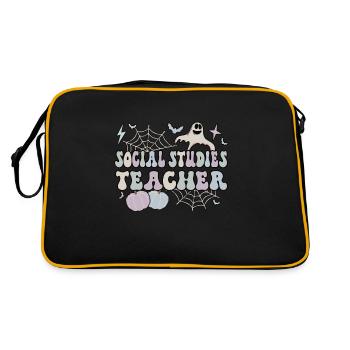Social Studies Teacher Halloween Social Science - Retro Tasche - Schwarz/Gold - Hinten