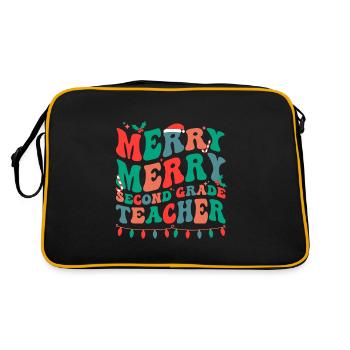 2nd Grade Teacher Christmas Second Grade Team Xmas - Retro Bag - black/gold - Back