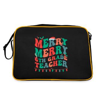 6th Grade Teacher Christmas Sixth Grade Crew Xmas - Retro Bag - black/gold - Back