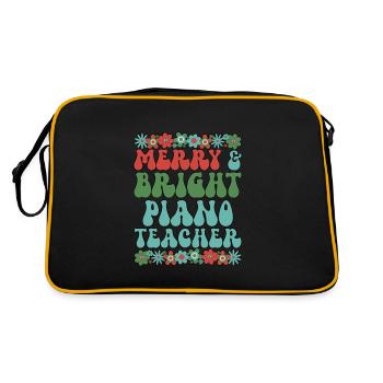 Professeur de piano Noël Enseignement du piano Cadeau de Noël - Sac Retro - noir/or - Dos