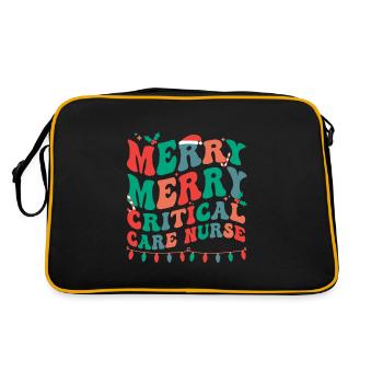 Critical Care Nurse Christmas Critical Care Xmas - Retro Bag - black/gold - Back