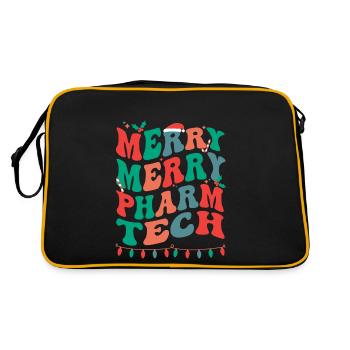Pharmacy Technologist Christmas Pharmacy Tech Xmas - Retro Tasche - Schwarz/Gold - Hinten