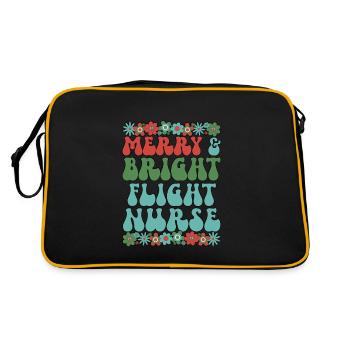 Flight Nurse Christmas RN Flight Nursing Xmas Gift - Retro Tasche - Schwarz/Gold - Hinten