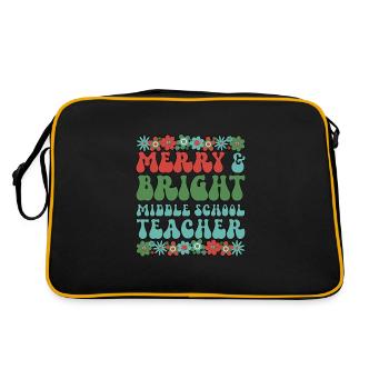 Middle School Teacher Christmas Teaching Xmas Gift - Retro Bag - black/gold - Back