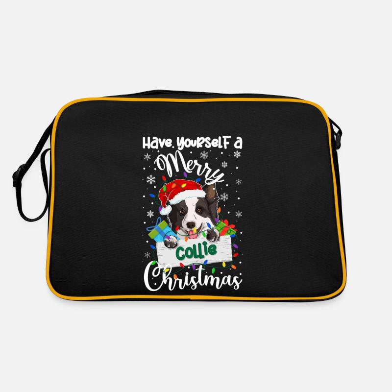 Border Collie Noël Border Collie Cadeaux de Noël Sac Retro
