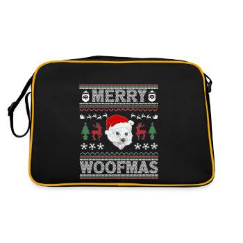 Westie Weihnacht Goldener Hunde Geschenk - Retro Tasche - Schwarz/Gold - Hinten