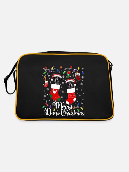 Cadeau de chien d’or de Noël du Grand Danois - Sac Retro - noir/or - Dos
