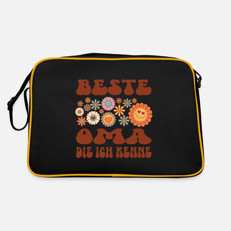 Oma Familie Großmutter Geschenk - Retro Tasche - Schwarz/Gold