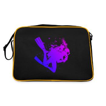 Damen Free Dive Diver Scuba Diver Taucher - Retro Tasche - Schwarz/Gold - Hinten
