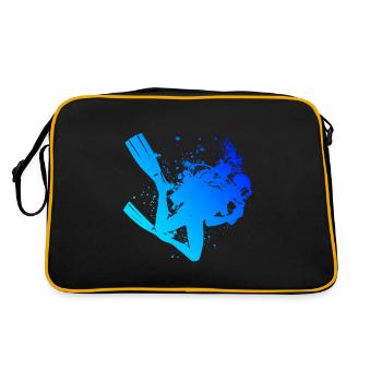 Free Dive Diver Scuba Taucher Damen Scuba Diver - Retro Tasche - Schwarz/Gold - Hinten