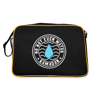 Nein nicht einmal Wasser Ramadan - Retro Tasche - Schwarz/Gold - Hinten
