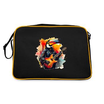 Rocking Toucan - Retro Tasche - Schwarz/Gold - Hinten