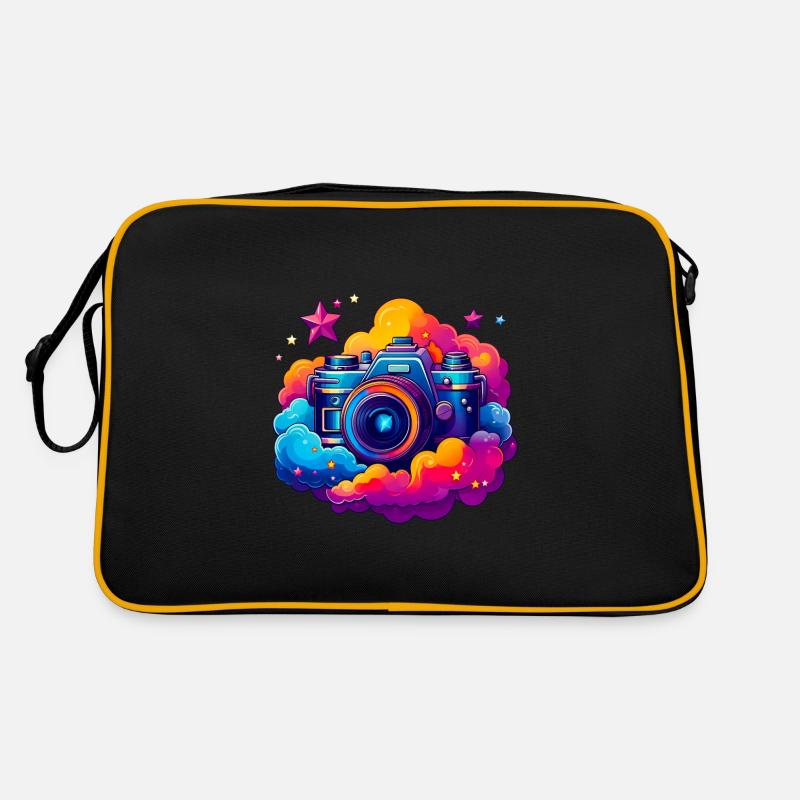 Floating camera on clouds Retro Bag