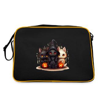 Halloween Cat Trio avec Verkelidung - Sac Retro - noir/or - Dos