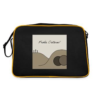 Ostergruß - Retro Tasche - Schwarz/Gold - Hinten