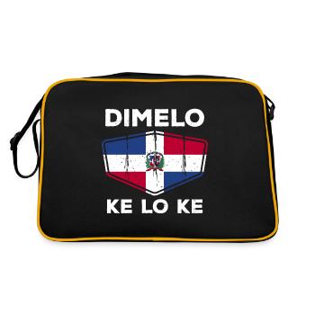 Dominikanische Republik - Retro Tasche - Schwarz/Gold - Hinten