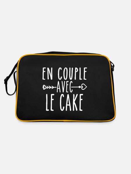 En Couple avec Cake, cadeau Fans de Cake - Sac Retro - noir/or - Dos