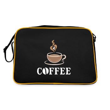 Coffee Drinking Milk Coffee Coffee Cup Saying - Retro Bag - black/gold - Back