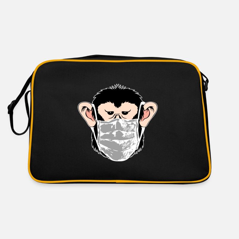 Monkey with mask / Monkeypox / Animal / Health Retro Bag