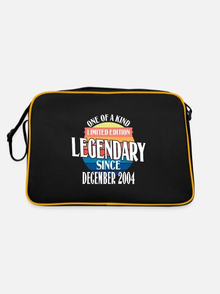 Limited Edition Legendär seit Dezember 2004 - Retro Tasche - Schwarz/Gold - Hinten