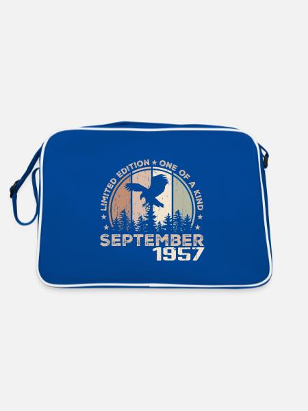 Incomparable depuis septembre 1957 67 Anniversaire - Sac Retro - bleu/blanc - Dos