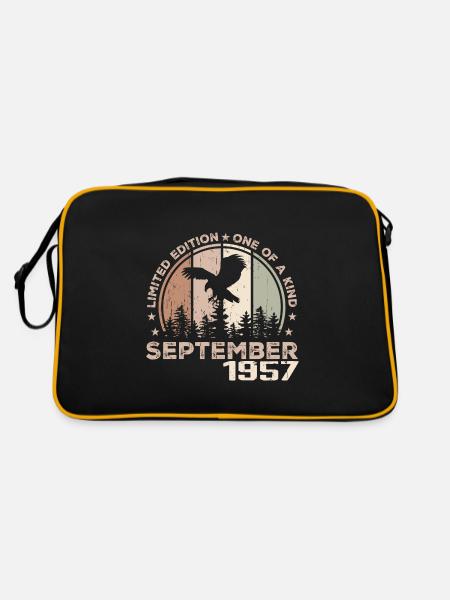 Unvergleichlich seit September 1957 67 Jubiläum - Retro Tasche - Schwarz/Gold - Hinten