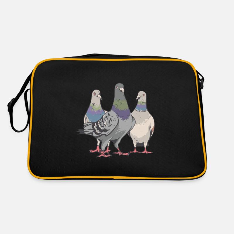 Taube Taubenzüchter Brieftauben Vögel Taubenzucht - Retro Tasche - Schwarz/Gold