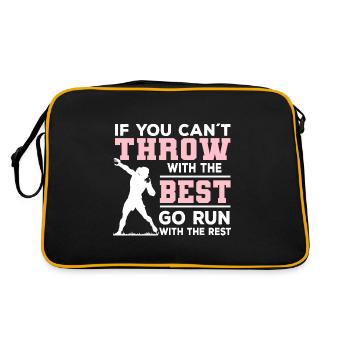 Shot Put Women | Shot Putter Sports Gifts - Retro Bag - black/gold - Back