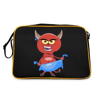 Dirty devil with towel - serviette de bain T-shirt - Sac Retro - noir/or - Dos