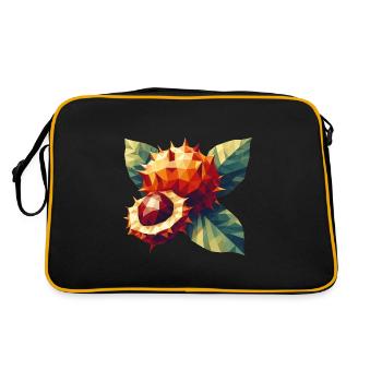 Autumn Magic: Polygon Chestnut in Full Bloom - Retro Bag - black/gold - Back