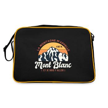 Mont Blanc Montagne m appelle Alpinisme Randonnée - Sac Retro - noir/or - Dos