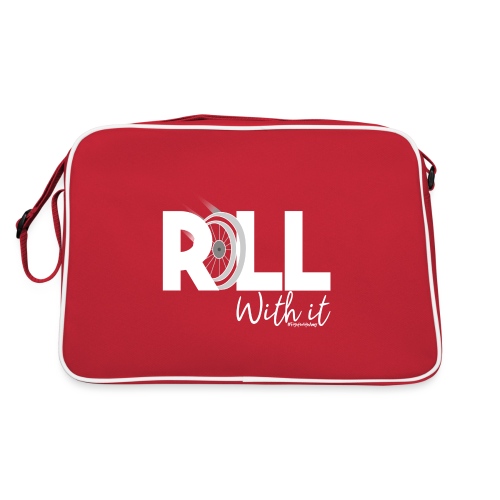 Amy's 'Roll with it' design (white text) - Retro Bag