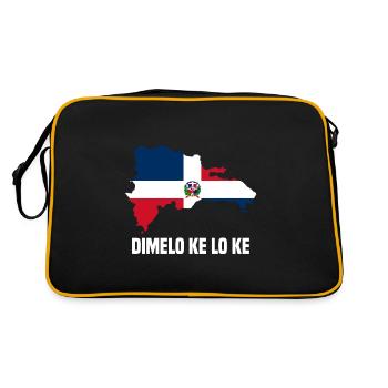 Dominikanische Republik - Retro Tasche - Schwarz/Gold - Hinten