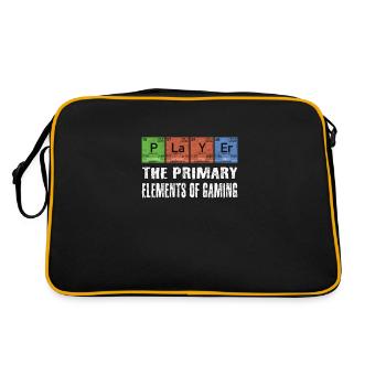Nerd geek funny player gaming elements - Retro Bag - black/gold - Back