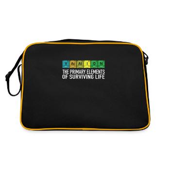 Nerd geek funny vacation elements - Retro Bag - black/gold - Back