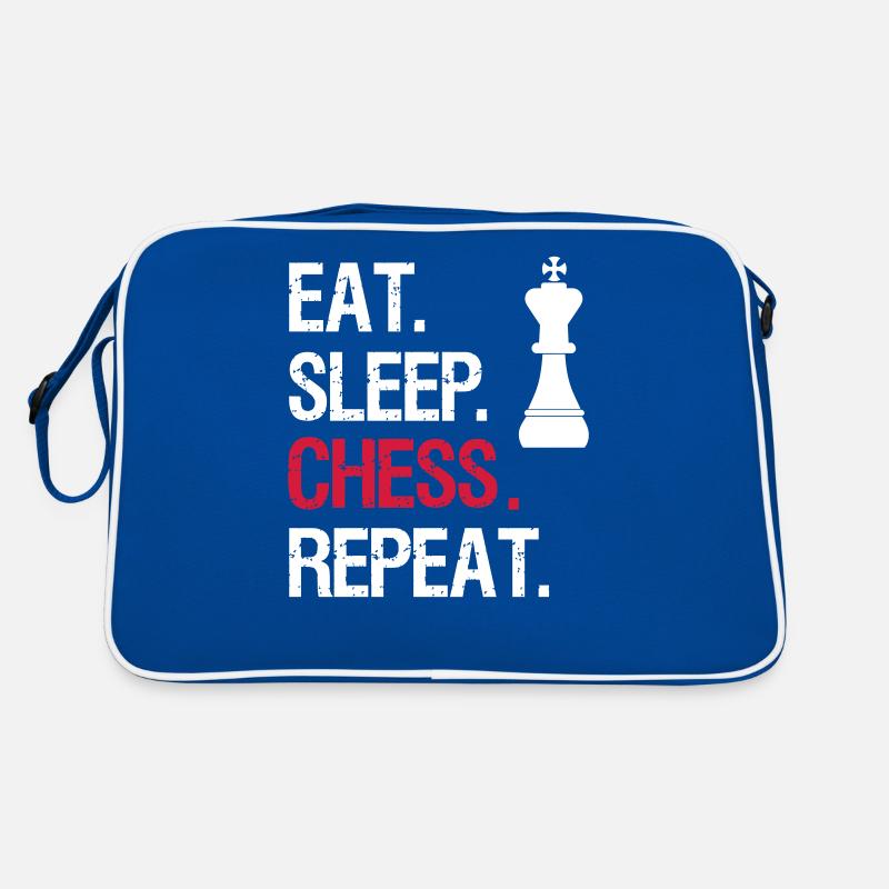 Eat Sleep Chess Repeat - König Retro Tasche