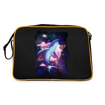 Espace cosmique baleine galaxie baleine espace - Sac Retro - noir/or - Dos