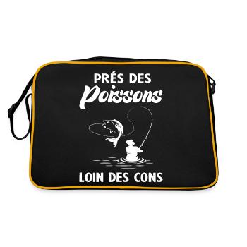Près Des Poissons Loin Des Cons - Sac Retro - noir/or - Dos