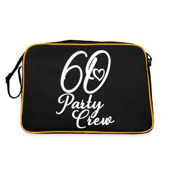 60 Party Crew 60. Geburtstag Party 60 Jahre alt - Retro Tasche - Schwarz/Gold - Hinten