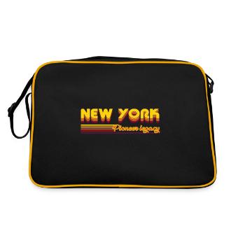cooles New York USA Bundesstaaten Design - Retro Tasche - Schwarz/Gold - Hinten