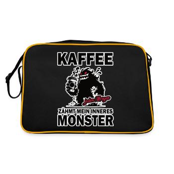Le café dompte le monstre qui sommeille en moi - Sac Retro - noir/or - Dos