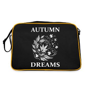 Autumn Design – Falling Leaves Magic - Retro Bag - black/gold - Back