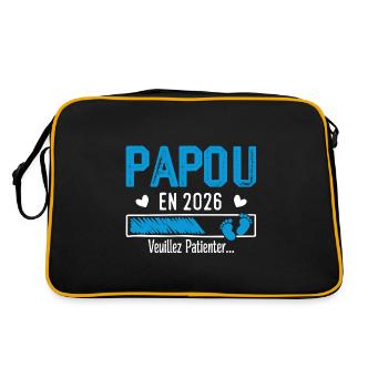 Papou en 2026 cadeau futur Papy - Sac Retro - noir/or - Dos