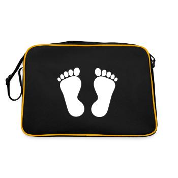 Fuß Füße Fußpflege Podologie - Retro Tasche - Schwarz/Gold - Hinten