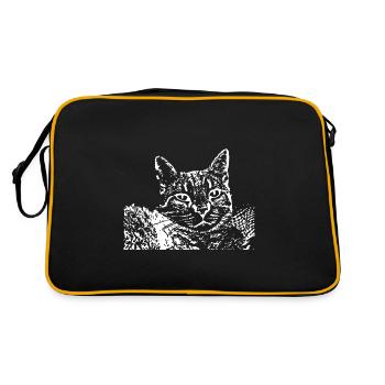 Chat Blanc Blanc Chats - Sac Retro - noir/or - Dos
