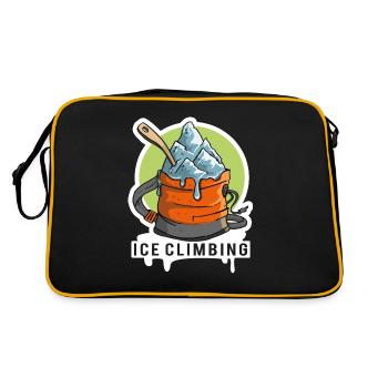 Ice Climbing Bergsteigen Eisklettern - Retro Tasche - Schwarz/Gold - Hinten