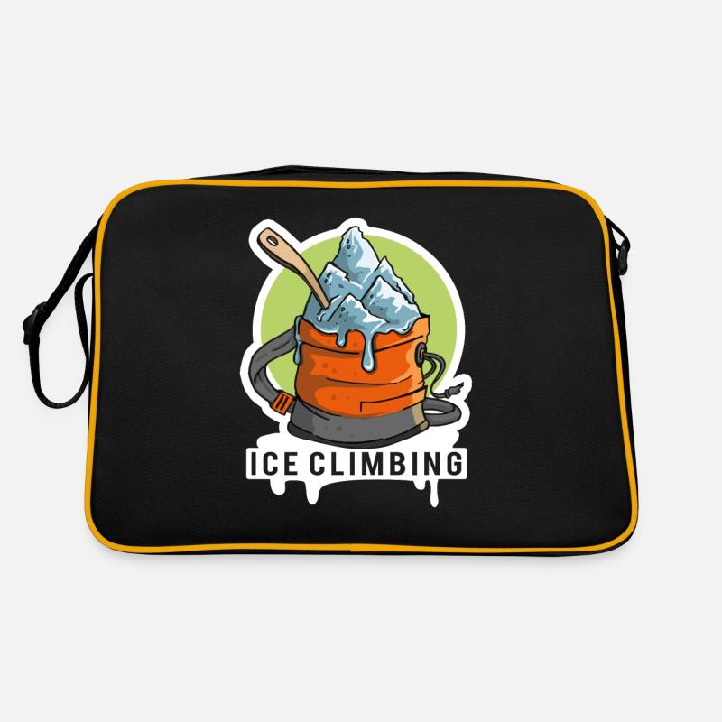 Ice Climbing Bergsteigen Eisklettern Retro Tasche