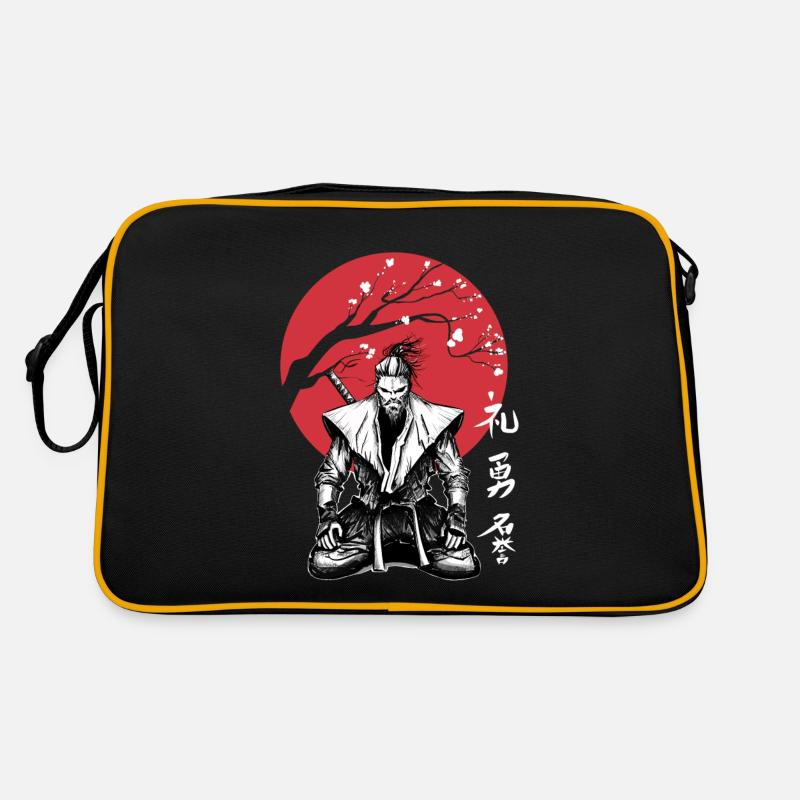 Samurai Bushido Ronin Ninja Respect Honor Courage - Sac Retro - noir/or