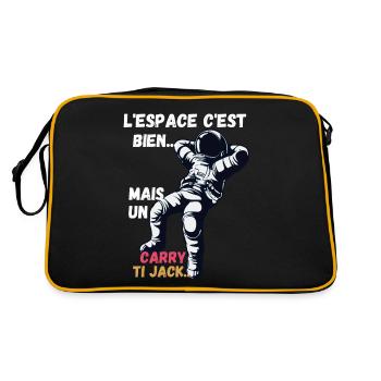 L'Espace c'est bien, mais un carry ti jack... - Sac Retro - noir/or - Dos
