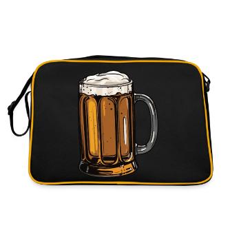 Beer Mug Beer Malt Symbol - Retro Bag - black/gold - Back